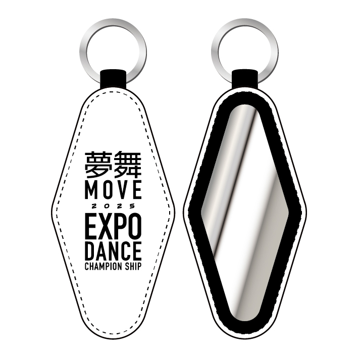 ホワイトロゴミラーキーホルダー｜夢舞（MOVE）2025 OFFCIAL GOODS